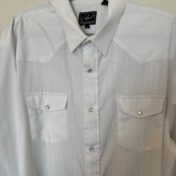 Men’s Roper Western Shirt White Size 2XL - Picture 6 of 8